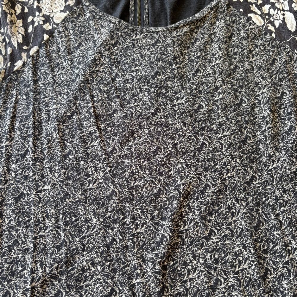Lucky Brand Women's Top | M Boho Floral Block Peasant Festival Coquette - Picture 8 of 9